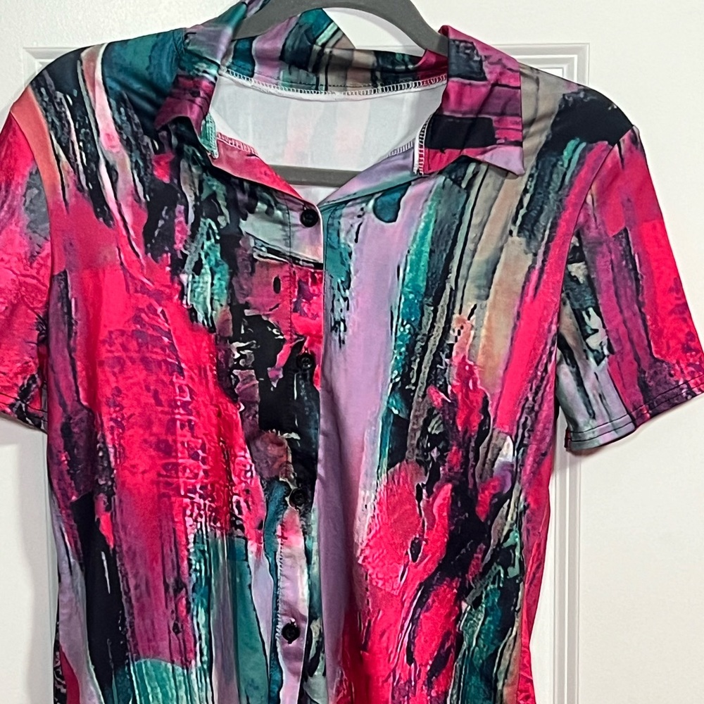 Multi colored button up